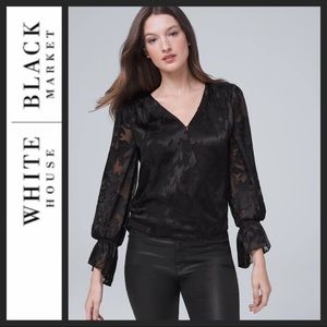 🔥SALE🔥 NWT WHBM Silk-Blend Burnout Blouse